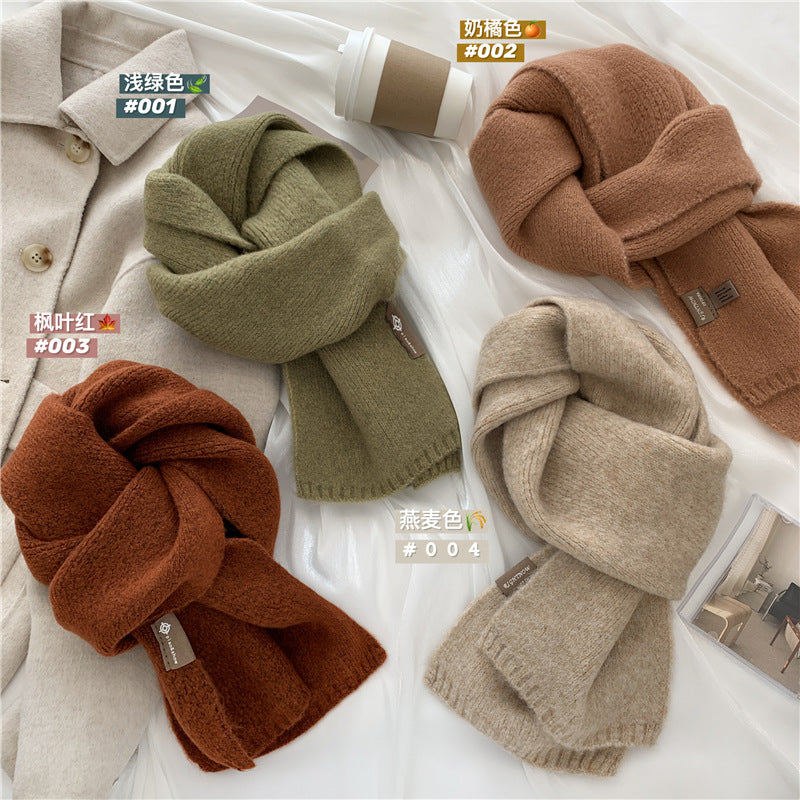 Soft Waxy Knitted Cashmere Warm Scarf Student Girl