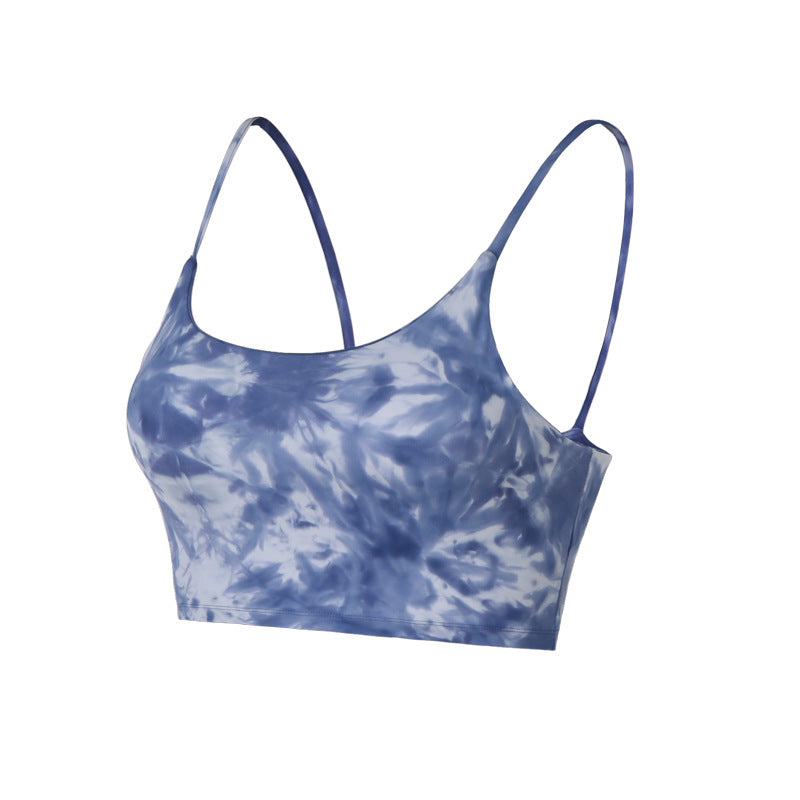 Women's Tie-dye Beauty Back Fitness Bra Sports Underwear