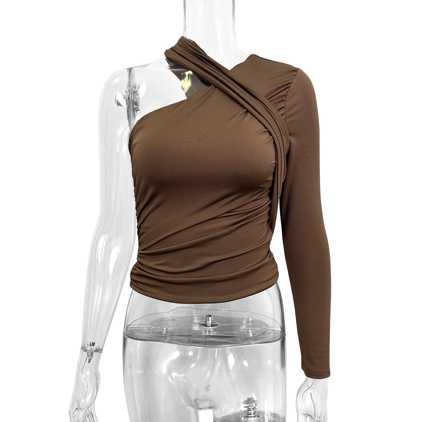 Women's Single Shoulder Long Sleeve Base Top