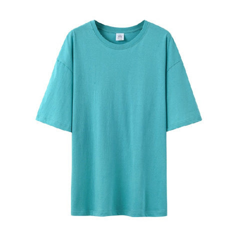 Women's Loose Solid Color Cotton Round Neck