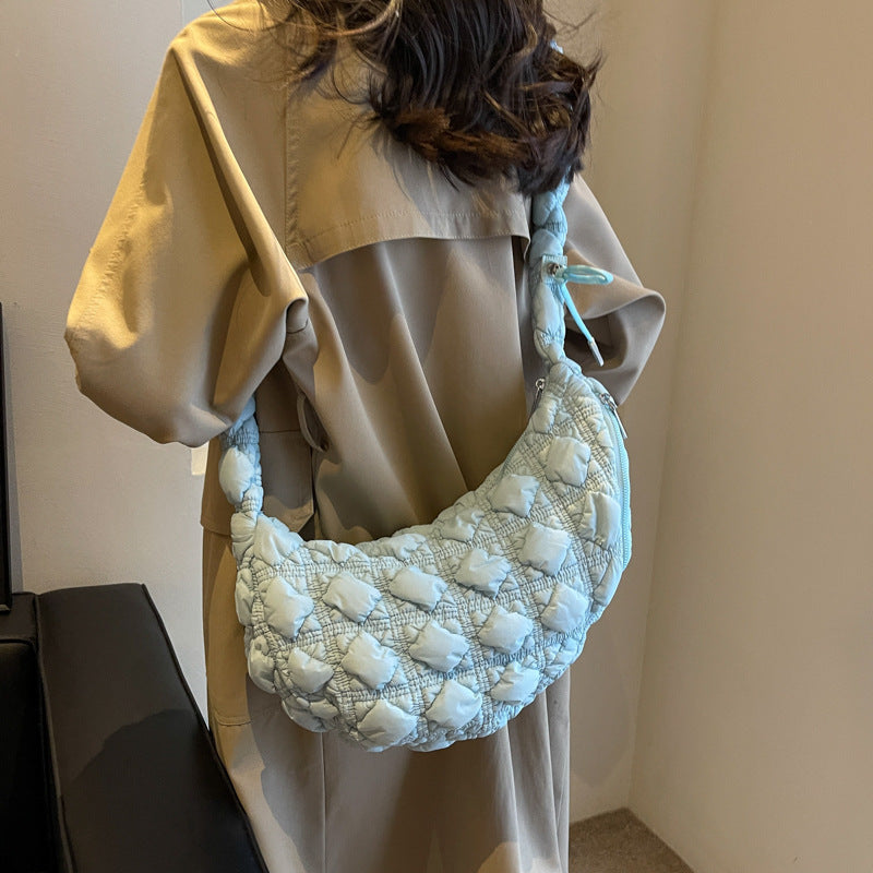 Niche Drawstring Shoulder Crossbody Pleated Cloud Bag