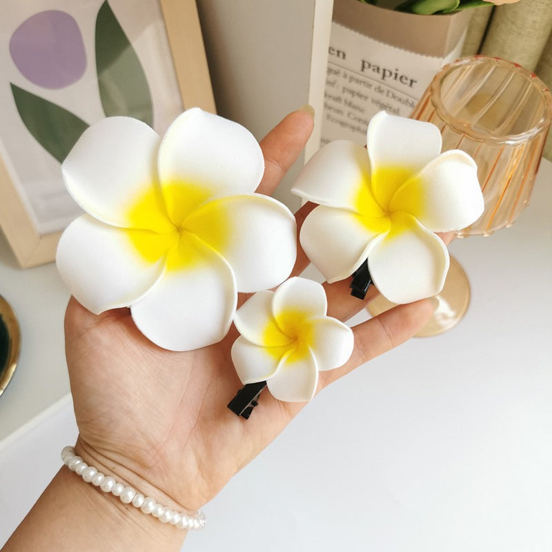 Flower Hairpin, Beach-themed Artificial Flower Headpiece, Eggflower Hairpin, Summer Vacation Destination Bridal Hairpin, Women's Headpiece.