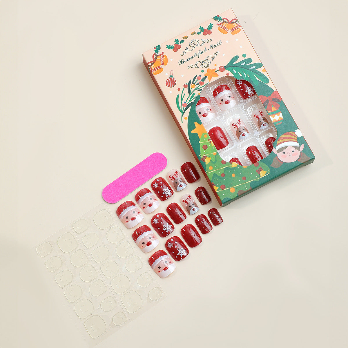 Aftagelig Rensdyr og Snefnug Nail Art til Jul