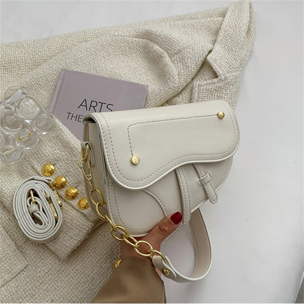 Saddle Bag Pure Color Personality Simple Western Style Trendy  Lady