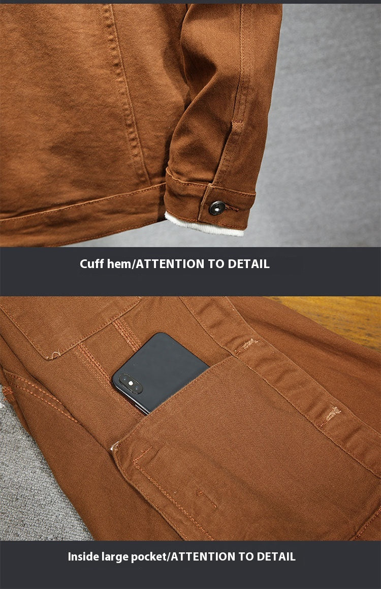 Handsome Korean Style Slim Fit Denim Coat For Men