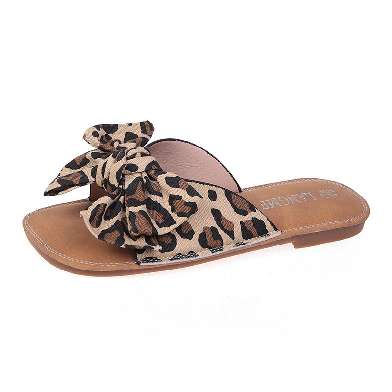 Bowknot Flip-flops Flat Soft Bottom Vacation Beach Sandals