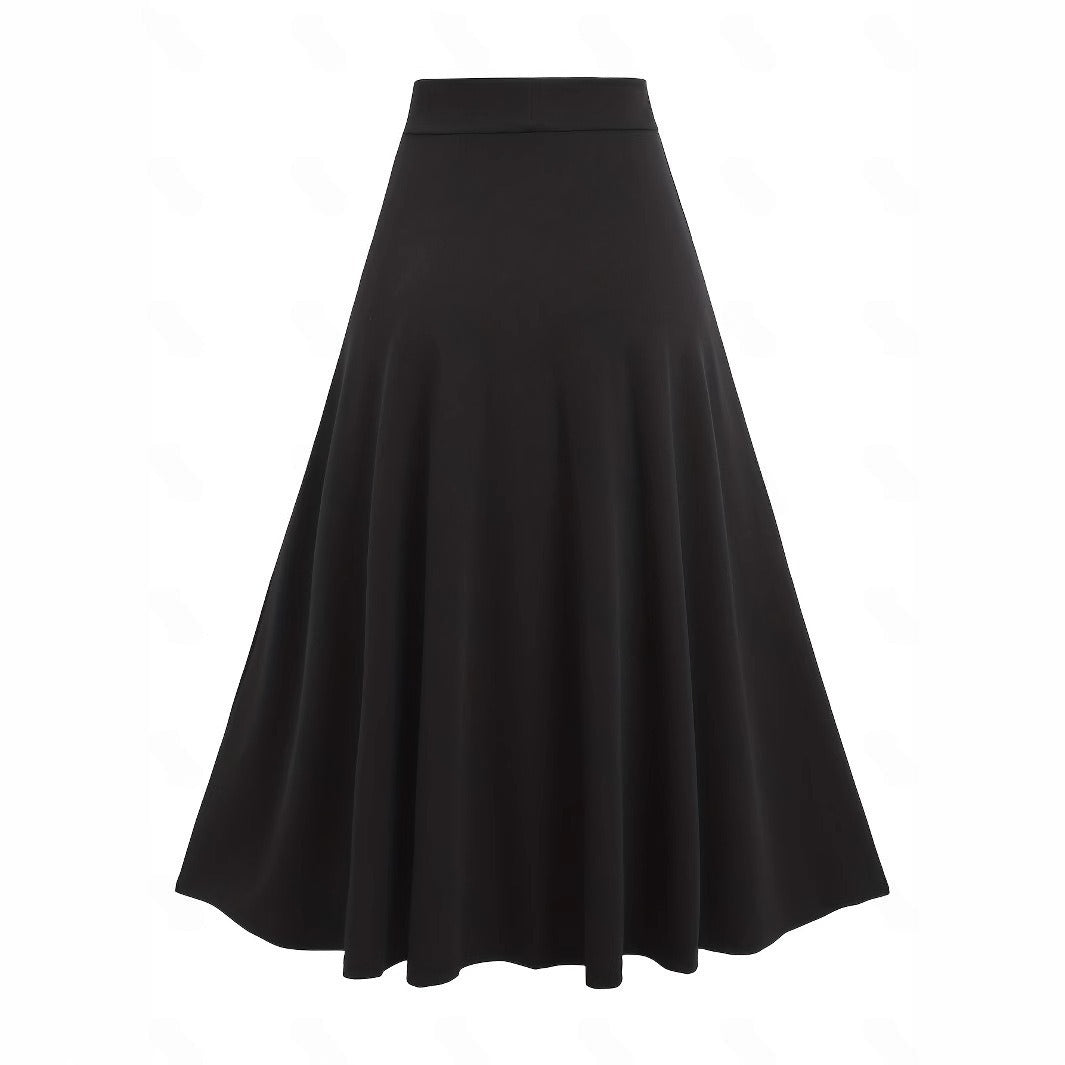 Womens Color-Block High-Waisted Skirt With Buttonholes And Lace-Up Details