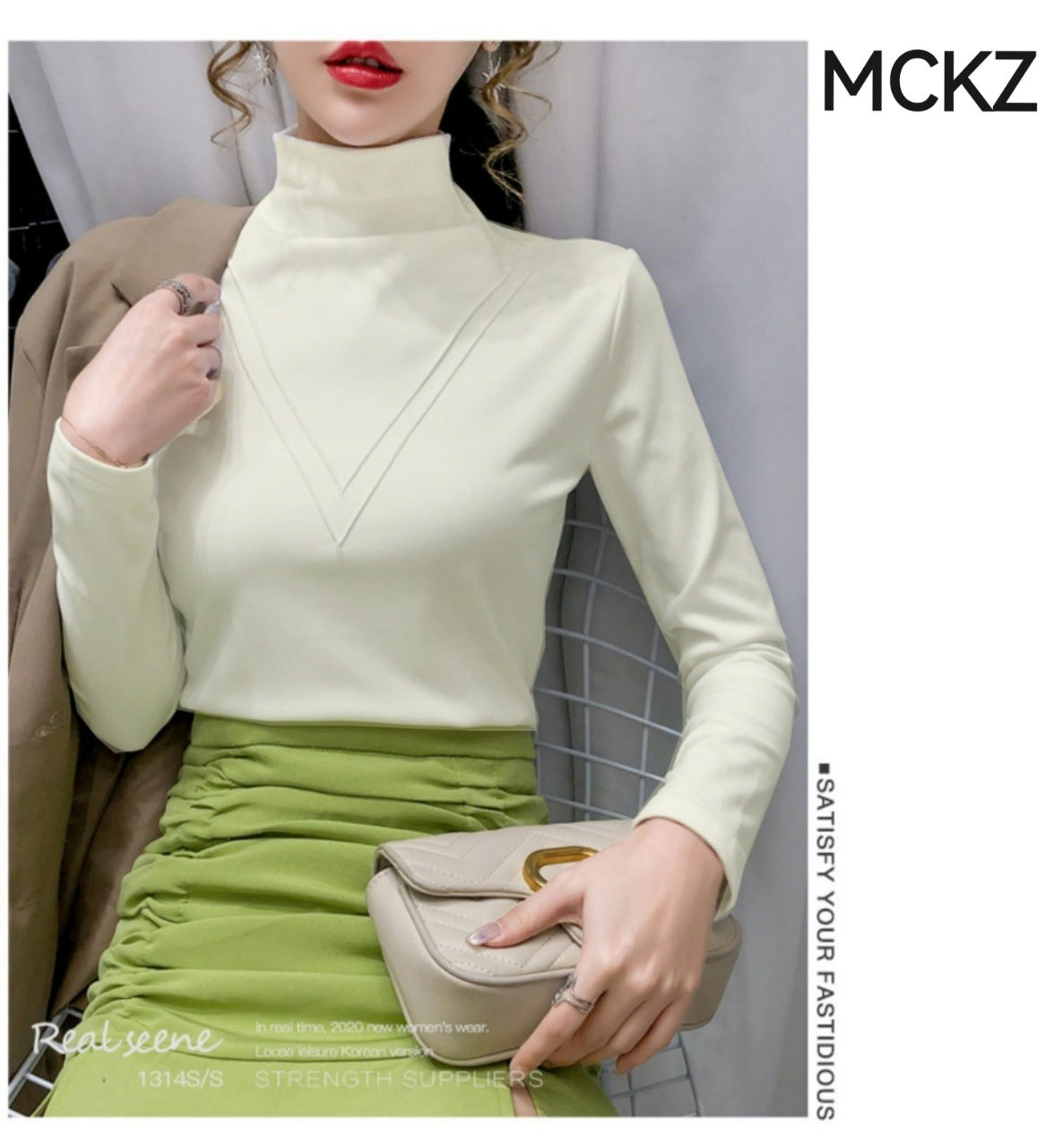 Womens Long-sleeve Mock-neck Base Layer Top