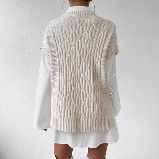 Loose Sleeveless Knit Vest Ladies