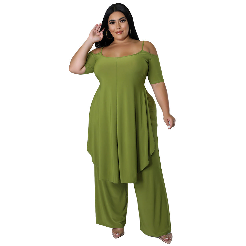 Arrival Solid-color Sexy Camisole Two-piece Set