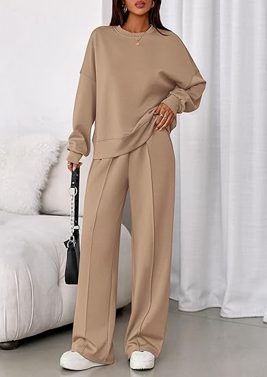 Solid-color Long-sleeve Hoodie And Zip-up Pants Two-piece Set