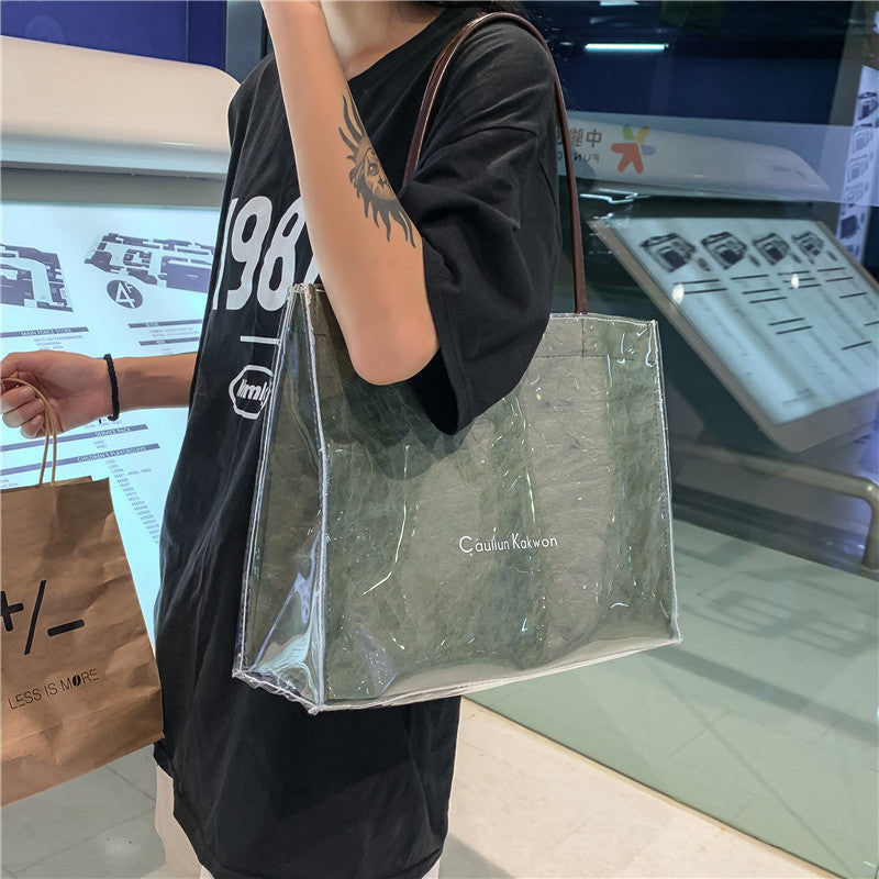 Kraft Paper Transparent Handbag Retro
