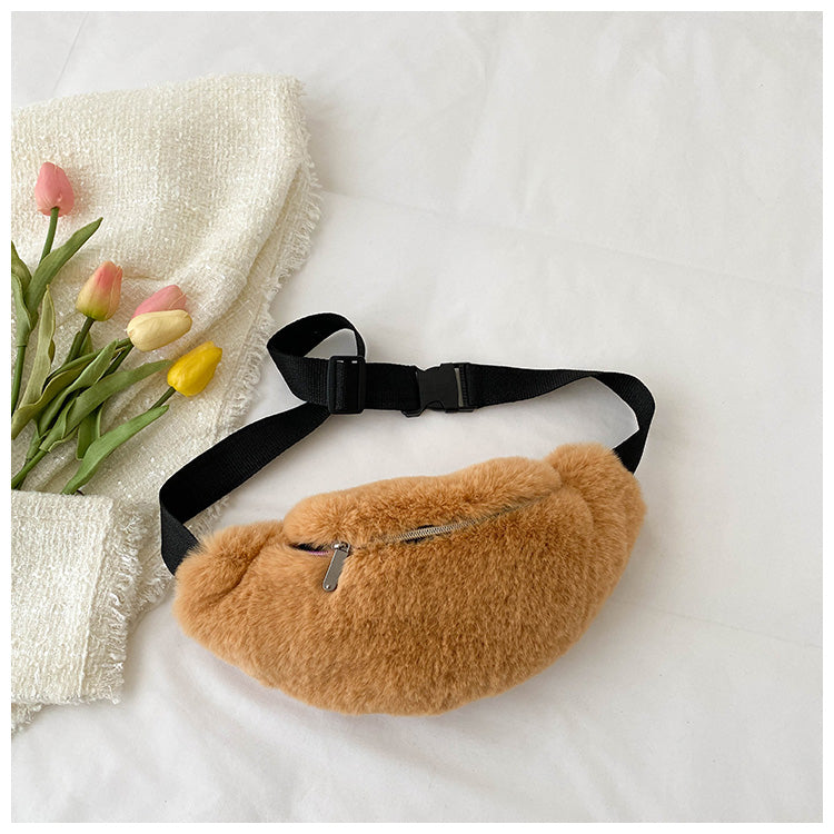 One-shoulder Messenger Bag Fluffy Chest