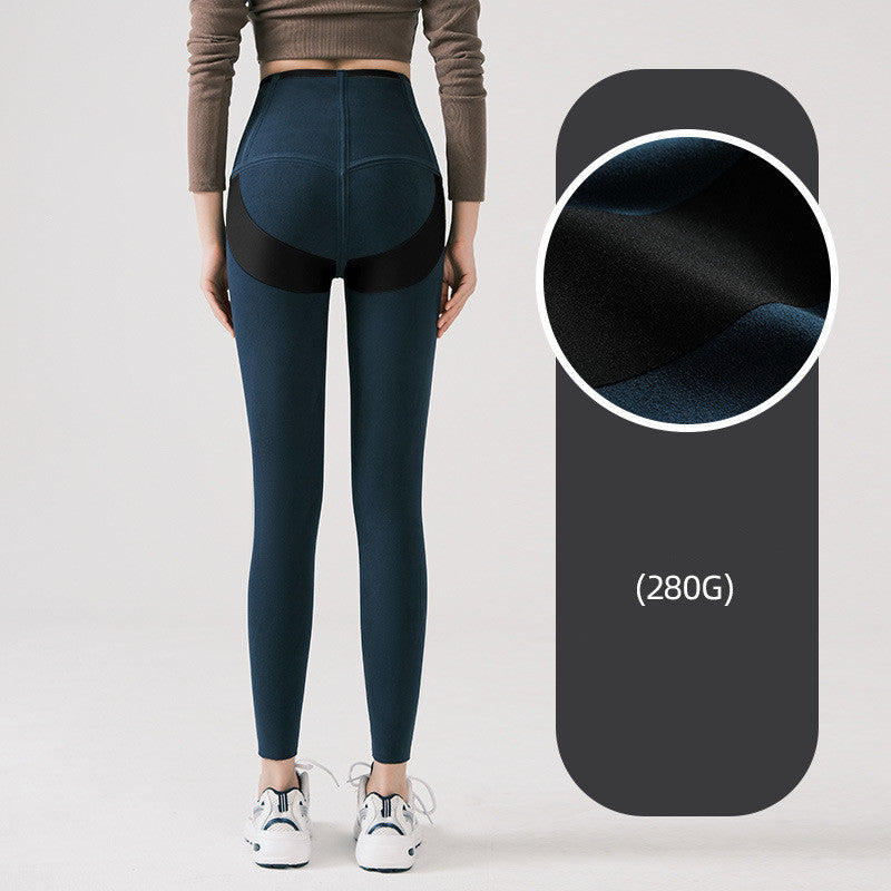 Women Wear Brushed Pants With A High Waist Winter Keep Warm