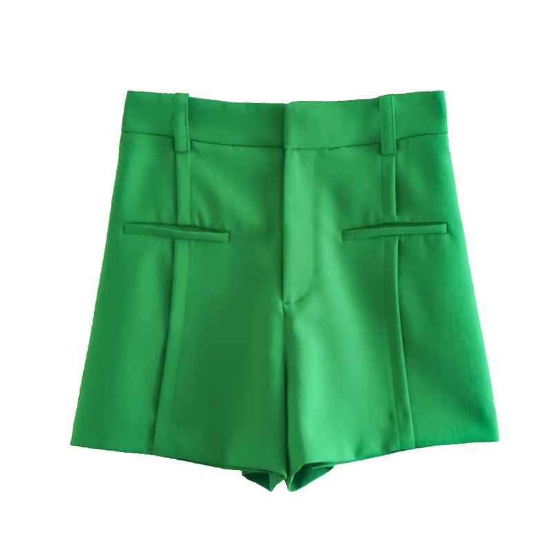 Women's Fashion Temperament Pocket Decoration High Waist Shorts