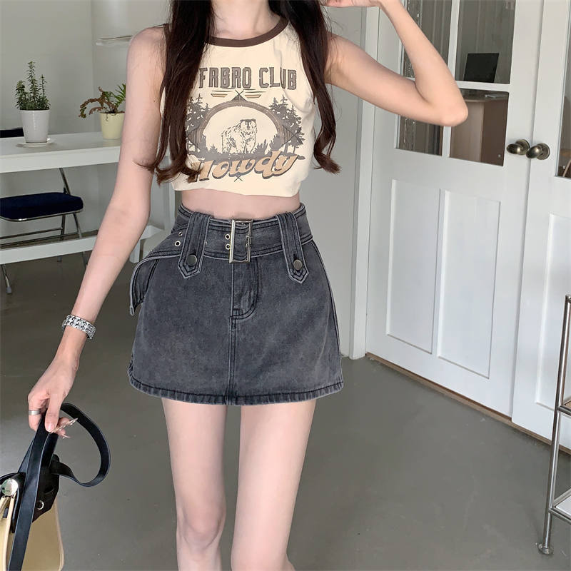 Womens SpringSummer High-Waisted Slimming A-Line Bodycon Skirt