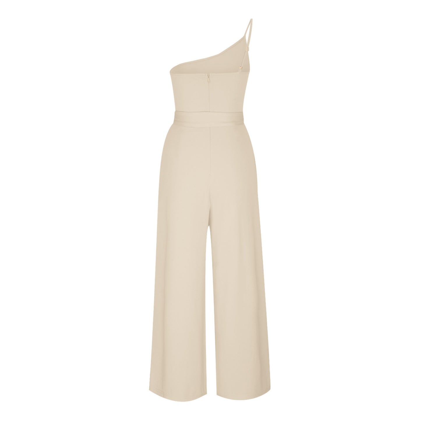 Women's Solid Color Lace-up Jumpsuit