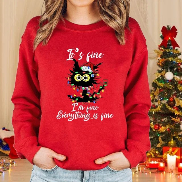 Dame Julesweater Rund Hals Langærmet