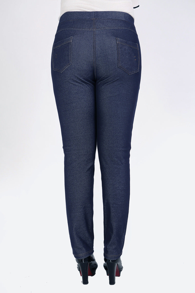 Oversized Jeans til Kvinder, Efterår, Stræk, Høj Talje