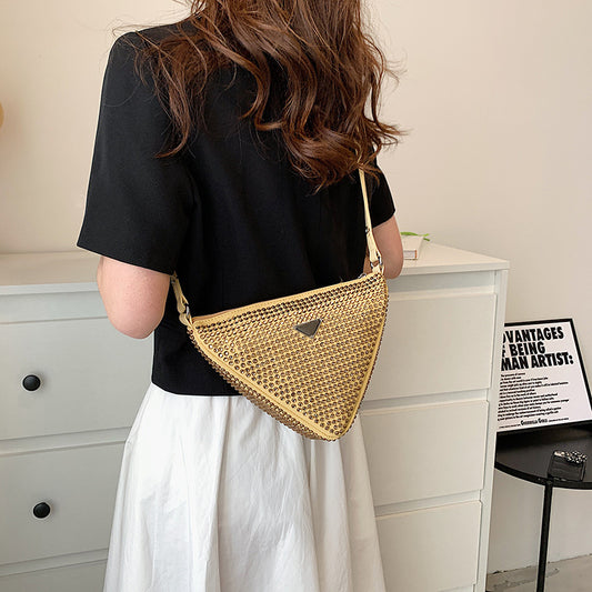 Women's New Fashion Texture Full Diamond One-shoulder Diagonal Bag