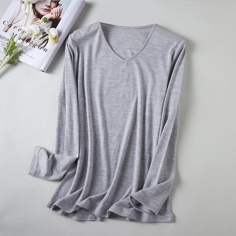 Womens V-neck Slim-fit Thermal Base Layer Top