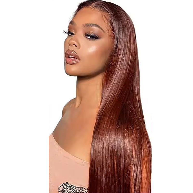 Glat 13x4 Human Hair Lace Front Paryk i ægte hår