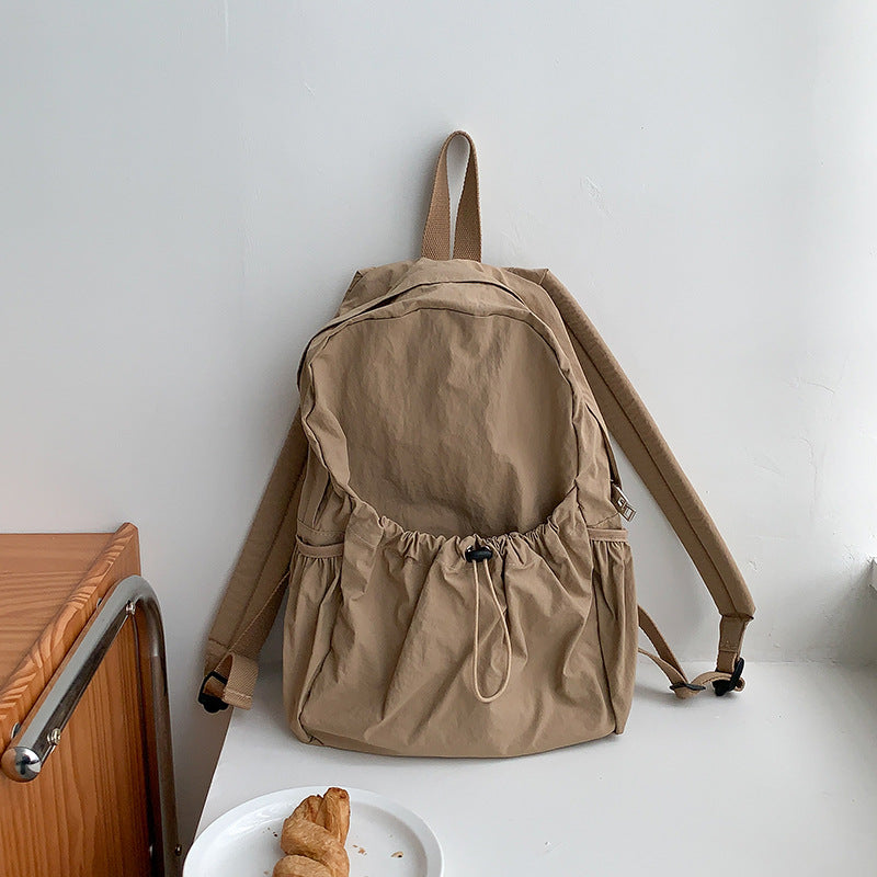 Korean Style Large Capacity Nylon Backpack Girls Ins Lightweight Leisure Commute Simple