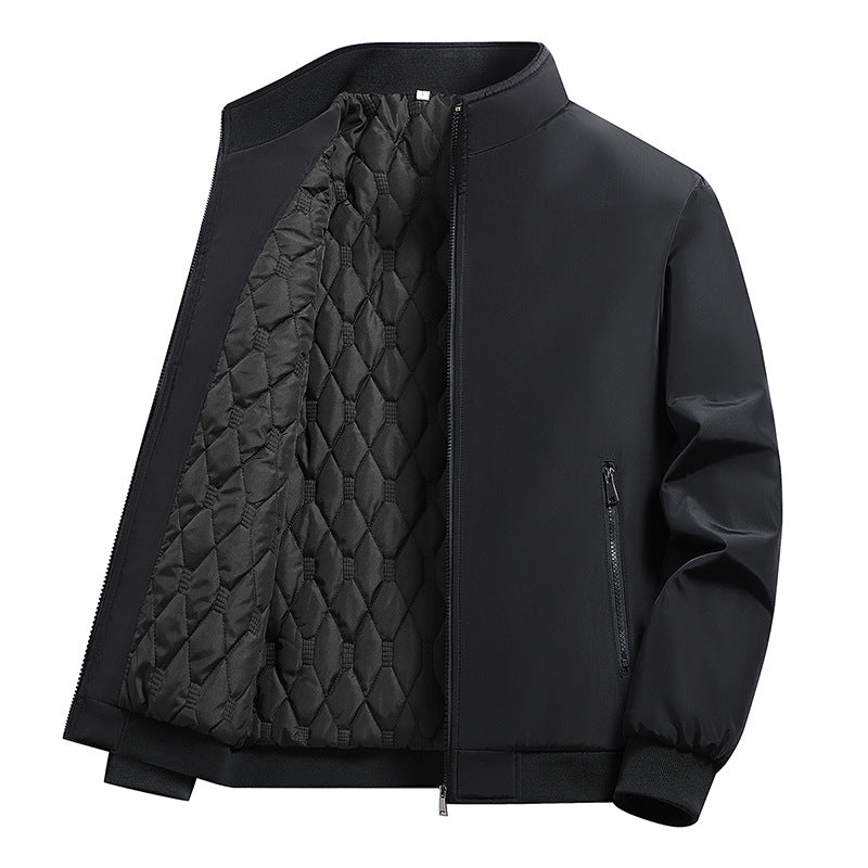 New Middle-aged And Elderly Jacket Men's Coat Cotton Padded Warm Stand Collar Top Clothes Casual Cotton-padded Clothes