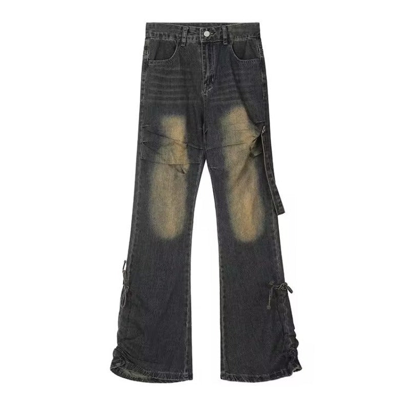 Niche Amerikanske Retro High Street Gule Mud Bootleg Bukser