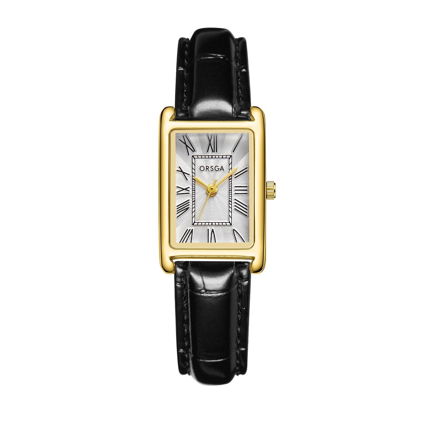 Fashionable Womens Square Steel-Strap Quartz Watch