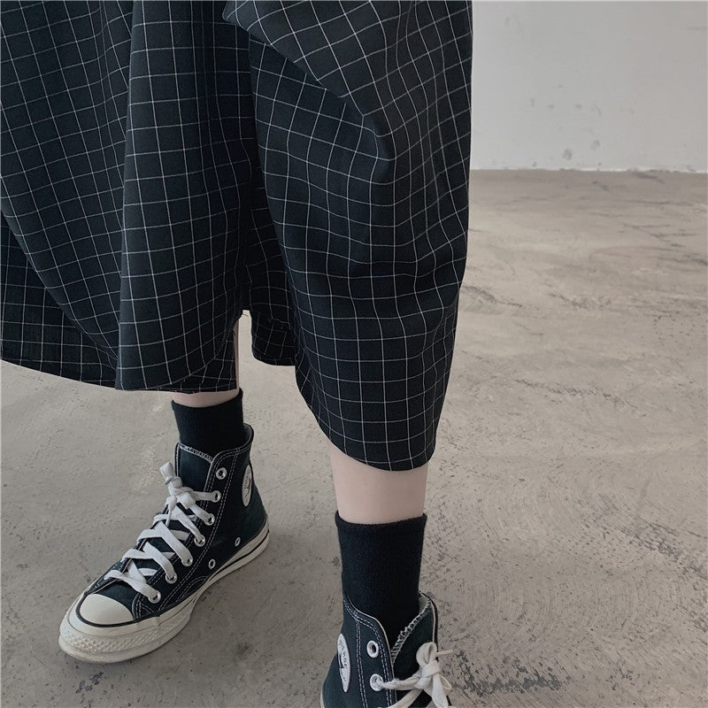 Design Plaid Women Summer Mid-length A- Line Skirt
