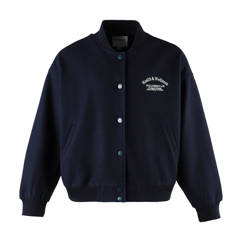 Vintage Themed Embroidered Cropped Jacket Oversized