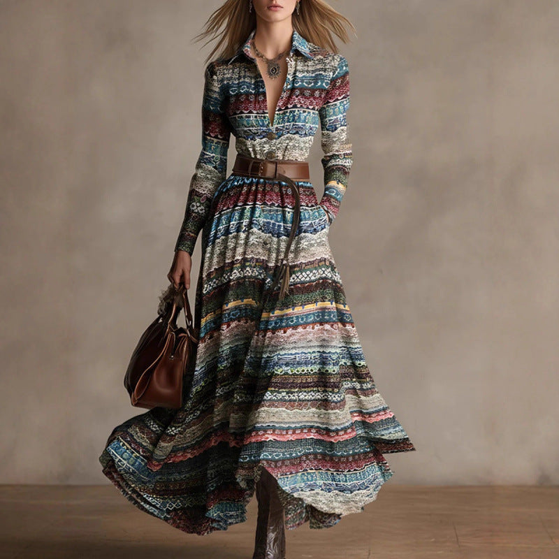 Custom Designed Waist Cinching Maxi Dress