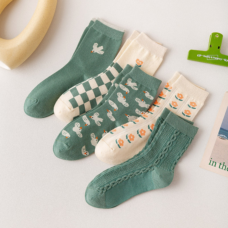 Women's Fashion Cartoon Animal Mid-calf Warm Socks