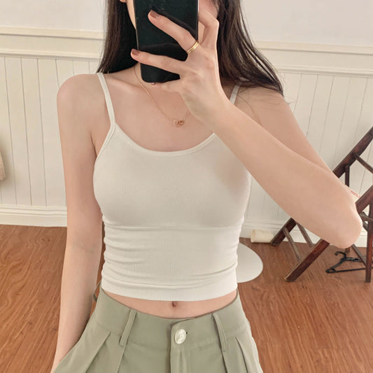 Summer All-match Slim Sling Sleeveless Outer Top