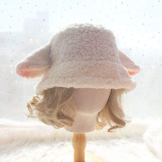 Milky White Cute Lamb Baa Pot Hat
