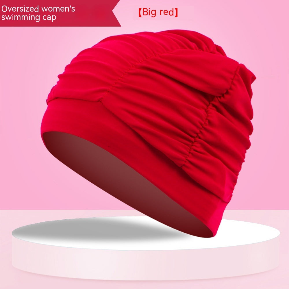 Women's Swimming Cap Pleated Plus-sized