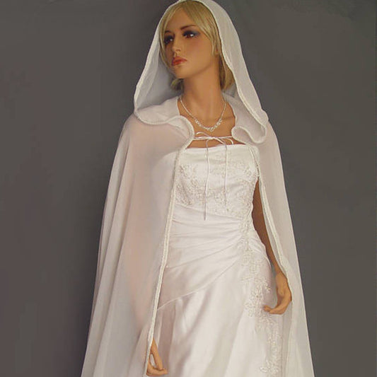 Chiffon Translucent Cape Hooded Shawl Girl