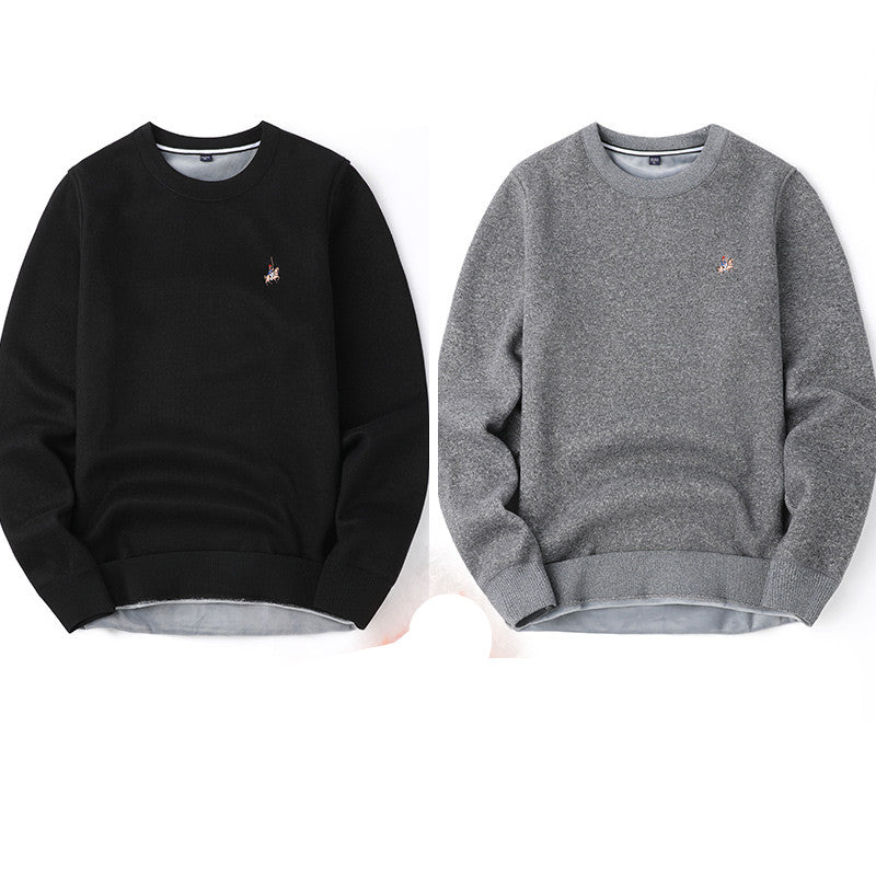 Sweater Mænd Efterår Og Vinter Plus Fløjl Fortykning Base