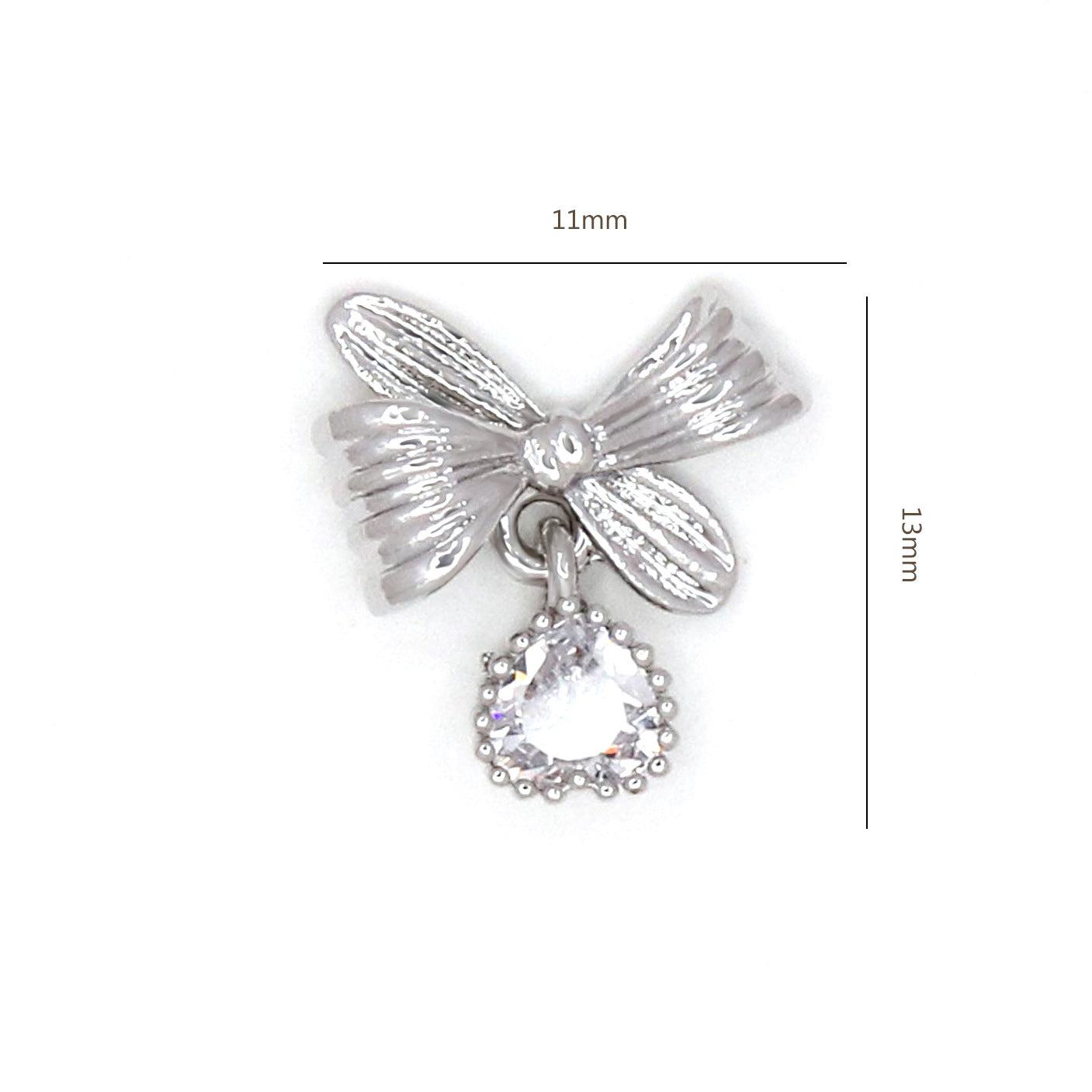Bow Zircon Nail Ornament Zircon