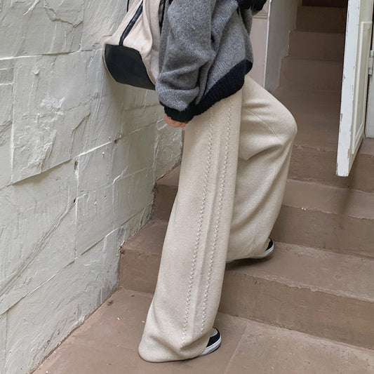 Women's Twist-covering Knitted Wide-leg Pants