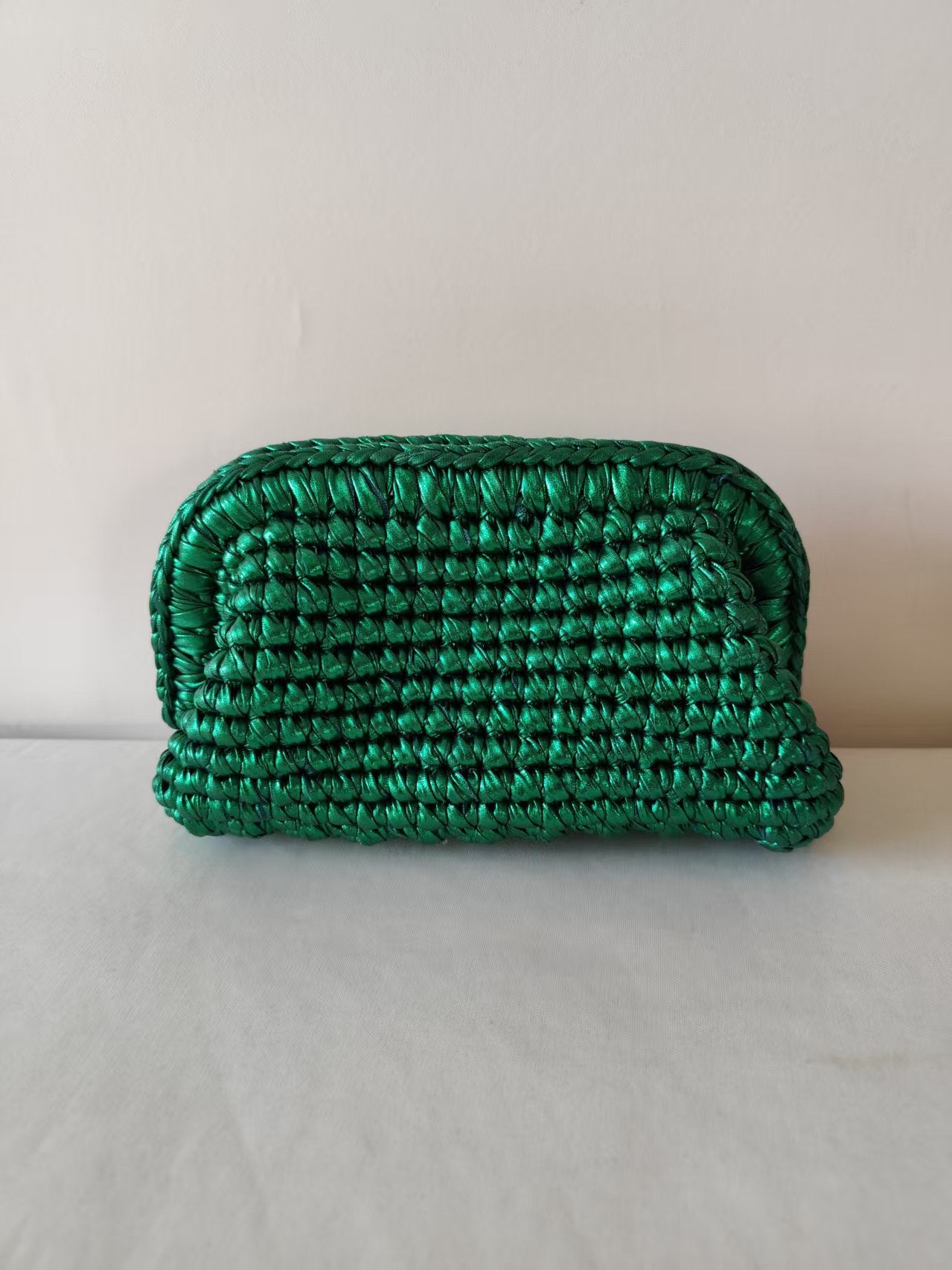Handwoven Vibrant Metallic Thread Multi-Color Stylish Clutch Bag