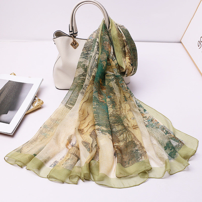 Women's Qianli Jiangshan Tu Tulle Scarf
