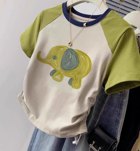 Niche Design Pleated Nipped Waist Small Shirt Short Top