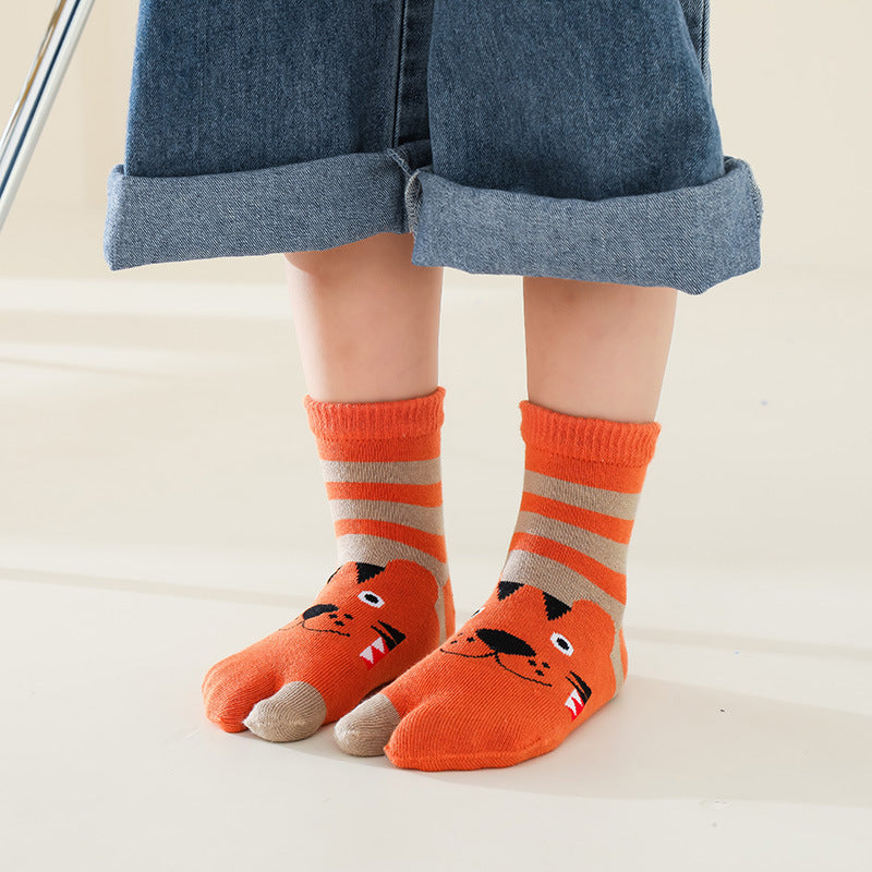 Children's Pure Cotton Cartoon Points Thumb Socks