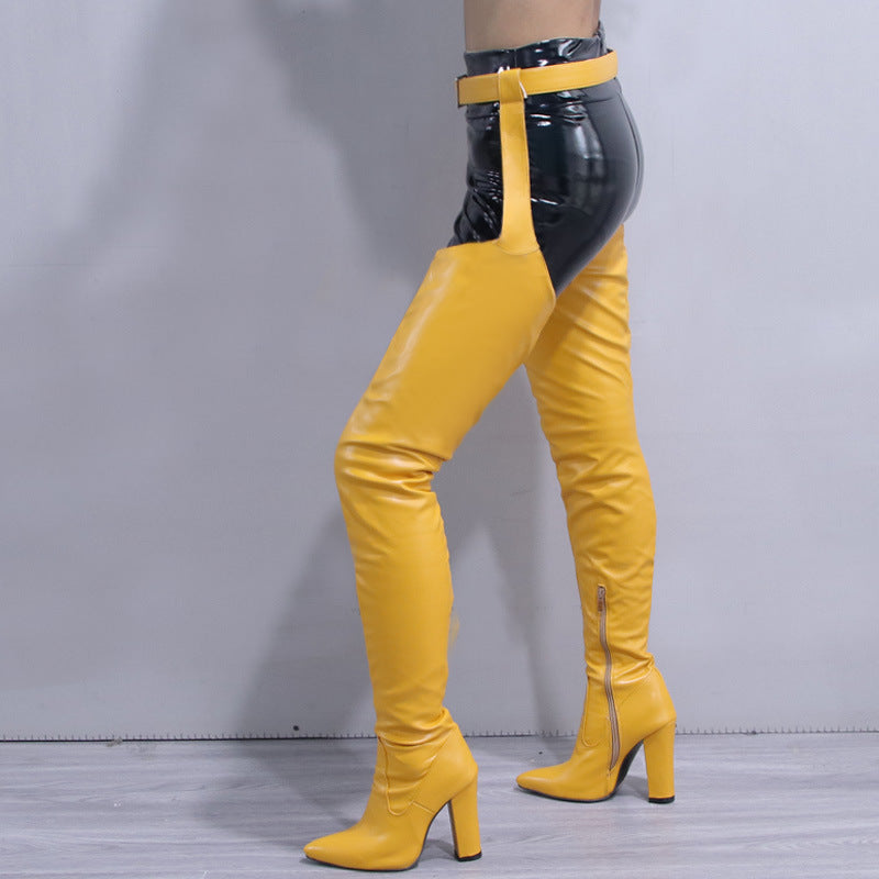 Womens New FallWinter Over-the-Knee Boots With A Sexy Belt Design