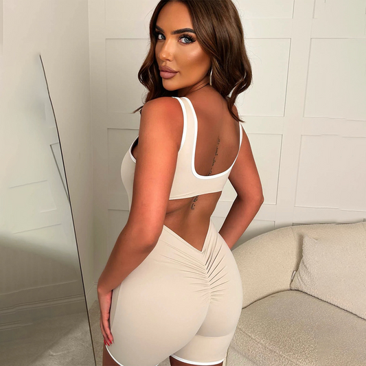 Womens Sporty Yoga Tank Top Shorts And Jumpsuit