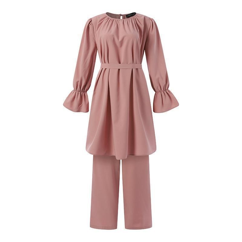 Women's Summer Solid Color Casual Top And Blouse And Pants