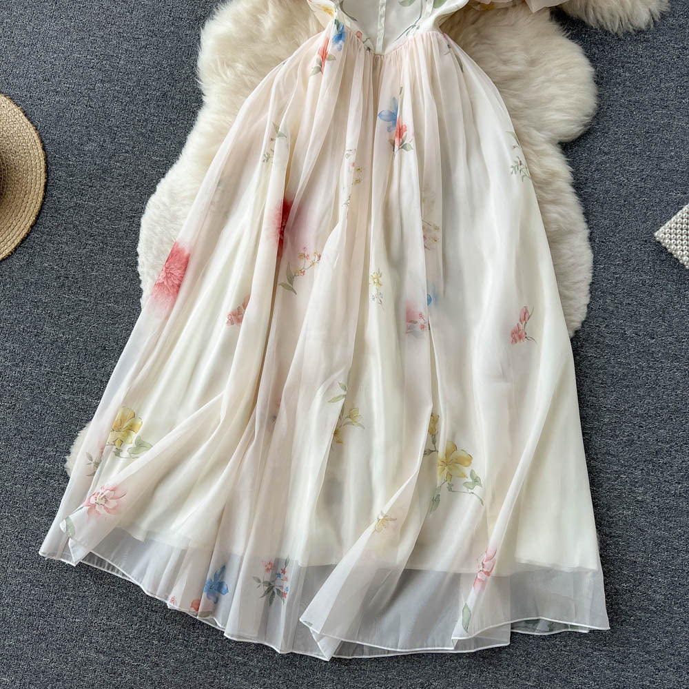Slim French Dress With High Waist
