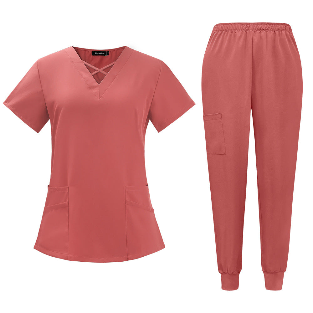 Comfortable And Breathable Two-piece Scrub Set